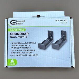 Adjustable Soundbar Mount Universal Wall Brackets Removable Lockable Up To 26 Lb